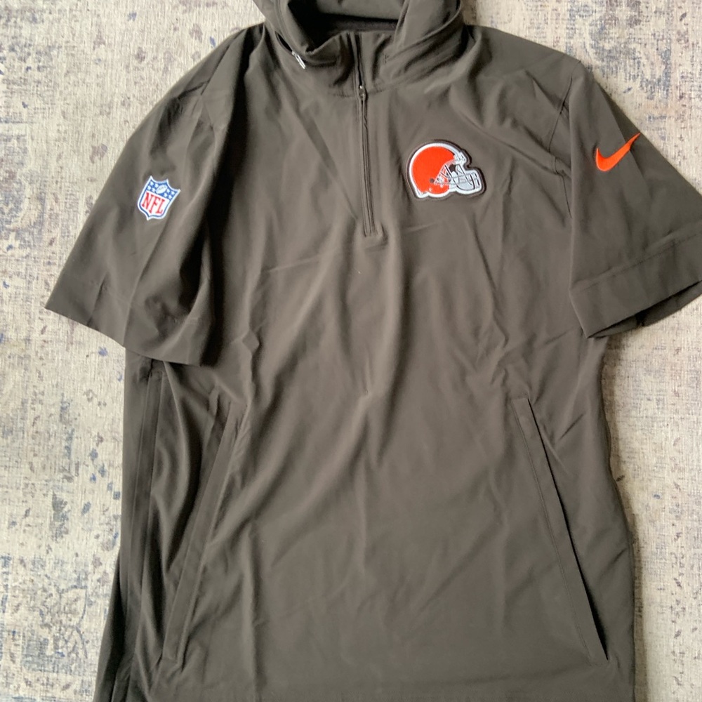 NFL Performance Jacket in Dark Olive with Orange Accents